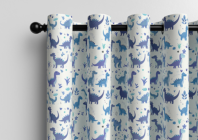 Dino Land, Blue Denim - Made to Measure Curtains - Image 12